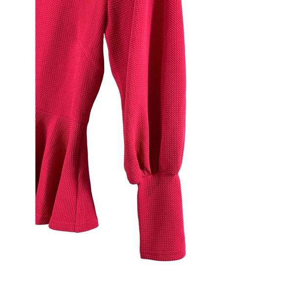 Favlux‎ Fashion Top Womens Medium Flare Hem Skater Fuchsia Pink Long Sleeve - Picture 6 of 12